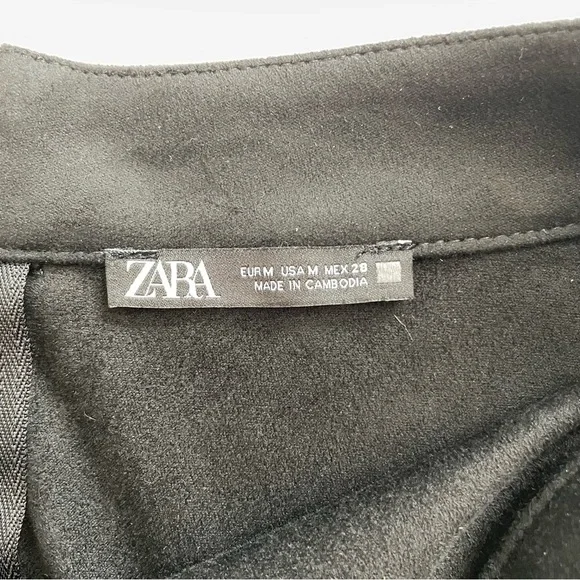 Zara Black Suede Long Maxi Skirt Size Medium - Picture 4 of 9